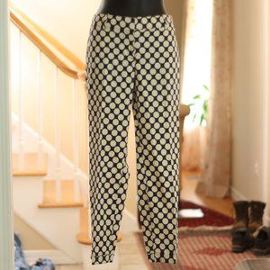 J. CREW Blue and Cream Big Polka Dots Pants